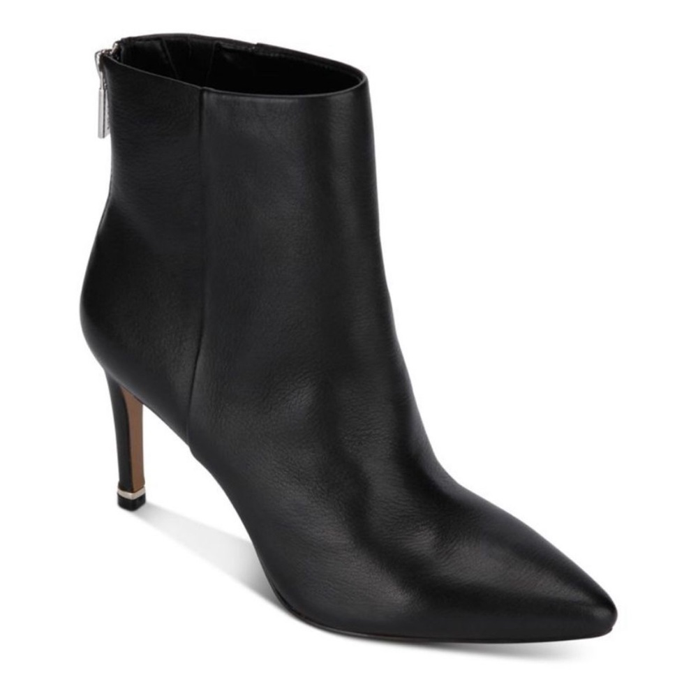 Kenneth Cole New York black Riley 85 stiletto leather booties, size 8. New!